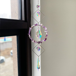 Attrape-soleil en cristal naturel, créateur d'arc-en-ciel, cercle de cristal suspendu avec prisme décoratif, arc-en-ciel - Product Image 4