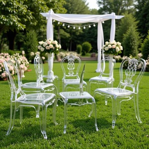 Chaises Chiavari pour enfants en gros pour fêtes, chaises de salle à manger Chiavari transparentes en acrylique empilables en résine pour hôtels, locations et événements - Product Image 4
