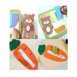 Livre d'activités en feutre doux inspiré de Montessori, <span class=keywords><strong>jouet</strong></span> éducatif pour les enfants de 2, 3 et 4 ans, idées de couture - Product Image 4