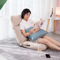 Canapé moderne simple de style japonais pour balcon ou baie vitrée, en tissu, rembourré en mousse, inclinable, pliable, en forme de L, avec rangement, réglable, fauteuil de relaxation
