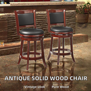 Wholesale Commercial Restaurant Bar Furniture Traditional Upholstered <b>Wooden</b> Swivel Bar <b>Stools</b> Bulk Hotel Lounge Seating - Product Image 2