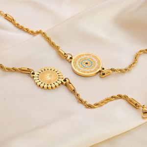 Bracelet Zoryn en or 18 carats et acier inoxydable à motifs, chaîne tendance de luxe pour femme, idéal pour l'été, résistant à l'eau - Product Image 5