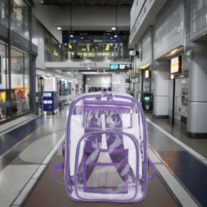 Custom Unisex Pvc Student Backpack Closure Soft Travel <b>Bag</b> <b>Clear</b> Crossbody Strap Men Women Laptop Friendly Backpack - Product Image 4