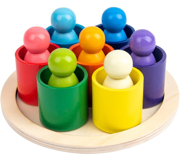 ตุ๊กตาหมุด7ชิ้นพร้อมถ้วย