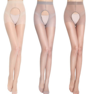 Women's Sheer 15D Pantyhose With Open Crotch Thin Transparent Solid Color Tights For Youth - Product Image 2
