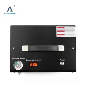 Compresor de aire portátil AIRMega PCP de 12V HPA con manómetro para inflar equipos de buceo - Product Image 5