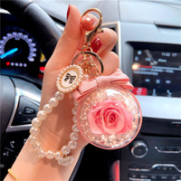 JYD S0107 Fleur éternelle rose tendance DIY pour chaîne de téléphone, décoration de sac à dos, porte-clés, bijoux, décoration de sac à main pour femme, sangle de téléphone