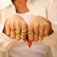 Nouvelle couleur or acier inoxydable petits Mini animaux étoile de mer coquille hirondelle tortue ouvert réglable anneau pour femmes bijoux