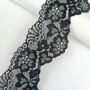 Sıcak satış lüks dar siyah streç Spandex/naylon nakış çiçek dantel Trim iç çamaşırı ve çanta için geleneksel Vintage tarzı - Product Image 4