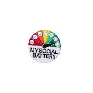 Broche Circular <span class=keywords><strong>de</strong></span> Aleación <span class=keywords><strong>de</strong></span> Zinc Esmaltado Duro Electrochapado Social Power, Insignia Giratoria Deslizante para Gestión Emocional, para Bolsos - Product Image 5