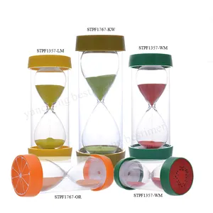 아이들이 좋아하는 선물 15 30 60 분 도매 멀티 컬러 모래 시계 과일 모양 모래 시계 모래 타이머