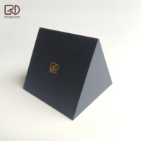 ROGOOD-Boîte à tiroir triangle en papier carton texturé bleu marine de style arabe pour parfum/RGD-P2120 d'huiles essentielles