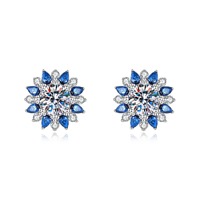 Nabest Wasserdichte Damen 925 Sterling Silber Blumen-Ohrstecker Verlobungs-Hochzeits-Zirkonia-Ohrringe Feiner Schmuck Großhandel