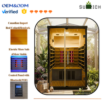 Sauna infrarouge intérieur pour 2 personnes en cèdre canadien, design noir, durable, à vendre