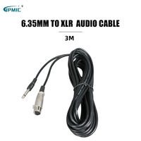 Conducteur OFC de haute qualité 6.35mm TRS stéréo Jack mâle vers XLR 3P connecteur femelle câble de Microphone