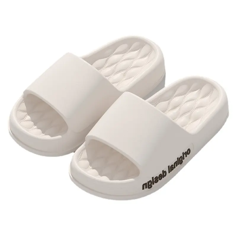 Sandales de plage d'intérieur à semelle antidérapante pour hommes et femmes, EVA Soft Thick Platform Cloud Slides