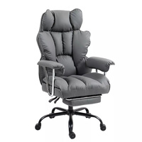 Meilleur fauteuil de direction de bureau ergonomique inclinable à dossier haut en similicuir avec repose-pieds