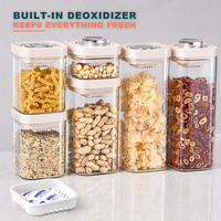 Ensemble de boîtes de conservation hermétiques avec dateur et désoxydant intégré pour garde-manger, céréales, grains, pâtes, cuisine