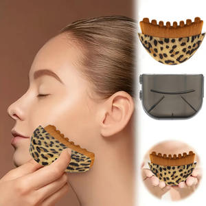 Brosse de contour lymphatique portable avec logo personnalisé, nouvelle, avec fibres artificielles et manche en plastique pour le soin du visage, des yeux et du cou - Product Image 1