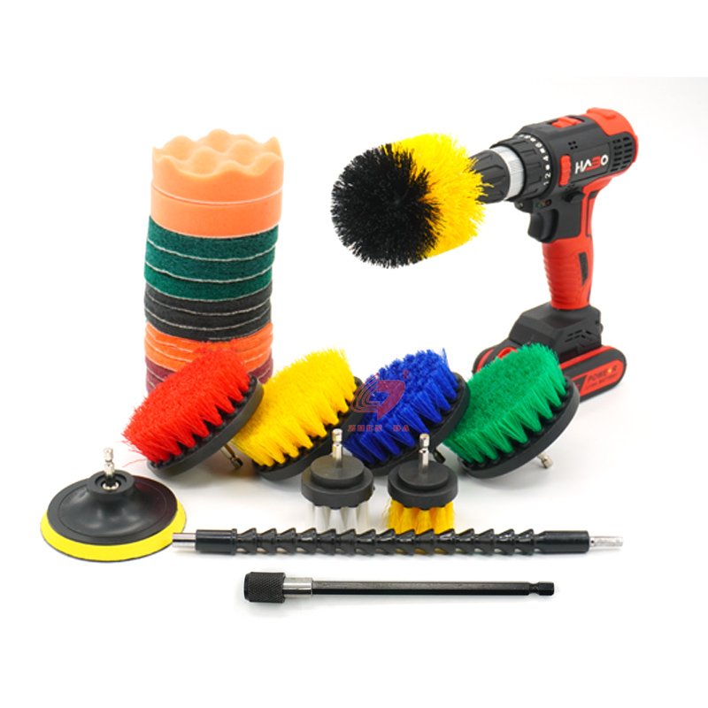 24pcs Electric Drill Cleaning Brush Power Scrubber Set Household