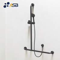 Rail de douche coulissant réglable en laiton salle de bain contemporain mitigeur robinet de pluie chrome poli support de sol ensemble de douche