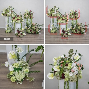 Fondo de flores artificiales blancas y verdes para ceremonia de boda, decoración para despedida de soltera y eventos. - Product Image 3