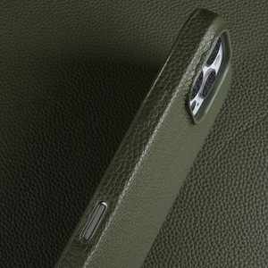 Funda de Cuero Genuino de Grano Completo Premium para iPhone 17 <span class=keywords><strong>Pro</strong></span> Max 16 15, Protección Total a Prueba de Golpes para la Lente, Textura Litchi Hecha a Mano - Product Image 3