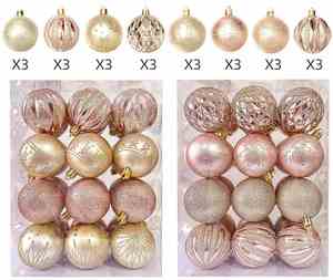 Boules de Noël modernes de qualité supérieure, 6 cm, uniques, imperméables, en plastique, colorées, imprimées UV, 24 pièces, incassables, réutilisables, décorations pour arbre de Noël - Product Image 2