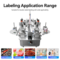 Peralatan Produksi Beroda untuk Karton Makanan dan Kosmetik, Dispenser Stiker Otomatis Penuh dengan Sensor dan Konveyor untuk Pelabelan Permukaan Datar