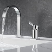 Robinet mitigeur de lavabo en laiton à montage sur comptoir, finition chromée, cartouche céramique, moderne, 1 poignée, garantie 5 ans – Vente directe usine