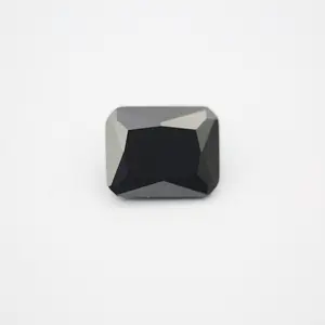 Synthetic unique design black diamond moissanite emerald cut black diamonds lab grown black moissanite