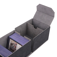 Boîte de rangement pour cartes de jeu en cuir PU personnalisable de haute qualité, à chargement par le haut, avec fermeture magnétique, impression couleur intégrale et logo gaufré pour
