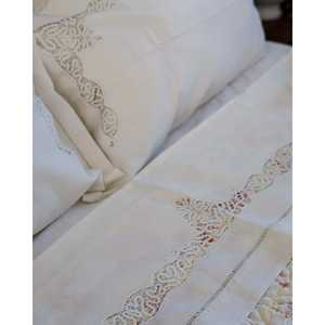 Sábanas Ajustables y Planas para Cama Doble Pietrochianese con Elegante Detalle de Encaje - Product Image 1