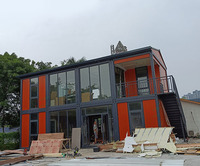 Maison préfabriquée en conteneur à structure en acier pour bureau de luxe à double étage petite villa