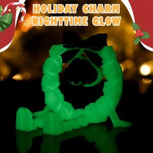 Statuetta Luminosa Stampata in 3D Stile Mid-Century Modern con Ghirlanda per Laurea e Natale con Articolazioni Mobili - Product Image 6