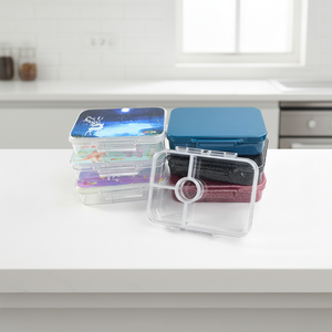 Aohea Vente en gros Boîte à bento pour enfants en plastique Tritan transparent 4 compartiments Boîte à lunch 100% étanche Boîte à lunch pour enfants sans BPA pour l'école - Product Image 2