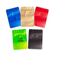 Op Maat Gemaakte Hologram 1 Oz 28 Gram Mylar Tassen Rits Plastic Snoepverpakking Transparante Holografische Tassen