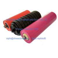 Rouleaux de tendeur de bande en acier, convoyeur industriel, Impact, anneau en caoutchouc, manchon en spirale, disque de nettoyage, rouleau de renvoi