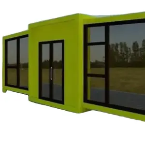 ホットセールモダンラグジュアリーリビングホーム2ベッドルームフルガラス拡張可能コンテナハウス写真スライディングウィンドウ付き