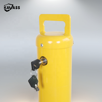 Borne de sécurité amovible KAVASS à verrouillage interne, poteau de sécurité jaune en acier haute visibilité anti-choc pour parking