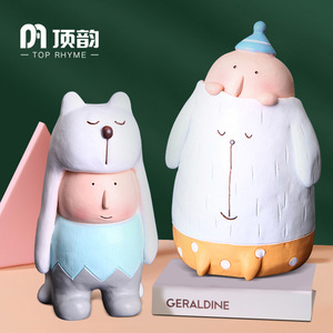 Top Rhyme Resin Animal Ornament Abstract Cartoon Home Decor Artistic Gift Decoration - Product Image 5