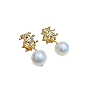 Boucles d'oreilles pendantes en argent S925 à faire soi-même avec perles rondes de 10 à 15 mm et boucle d'oreille vide 22264 avec accessoire en forme de poire - Product Image 5