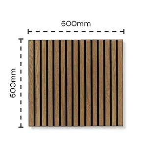 KASARO 600*600MM Black Acoustic Slat Wall Panel Acoustic Wall Panel Soundproof Veneer MDF Wooden Slat Panels