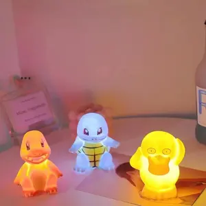 Lampu Action Figure Pvc Anime, Super lucu Kawaii figur aksi Pikachu bersinar, lampu malam tidur, hadiah ulang tahun