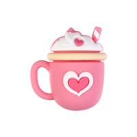 Nouvelles perles décoratives en silicone 3D rose café, en forme de cœur, de tasse à café, de lait et de vache, pour la décoration de stylos et les accessoires de bracelet DIY