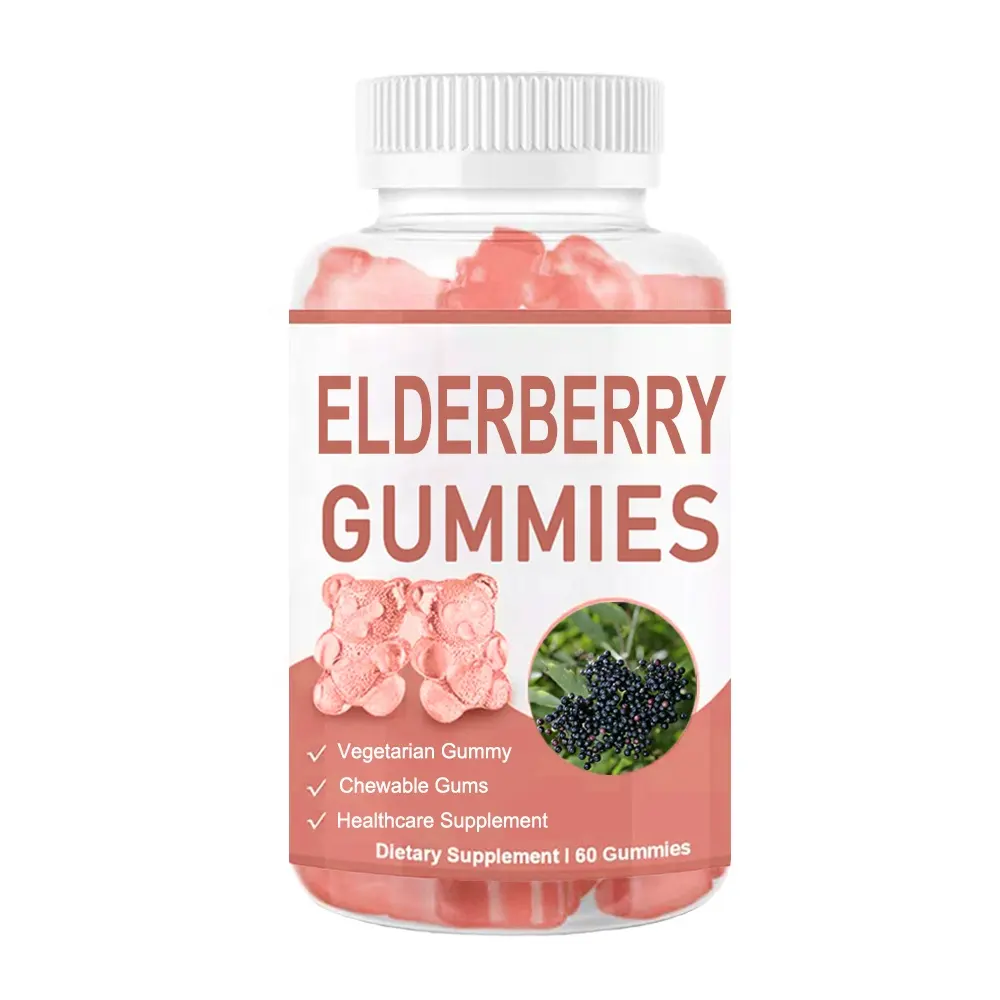 Hot Selling Vlierberry Gummies Voor Gezondheidszorg Producten Snoep Volwassen Fles Verpakking Vitaminen Snoep Speelgoed Japanse Candy / Xi'an