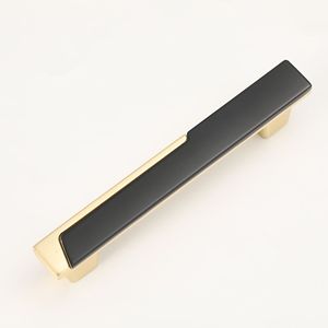 Minimalist Zinc Alloy Furniture Handle Rectangle <b>Black</b> Gold Cabinet Drawer Handle Durable Die Casting - Product Image 1