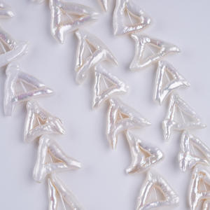 Manufacturer <b>Direct</b> Sales-New Natural Freshwater White Triangle Hollow <b>Bead</b> String Handmade DIY Accessor - Product Image 3