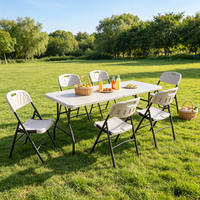 Tables et chaises pliantes en plastique pour études et fêtes, table de banquet pliable