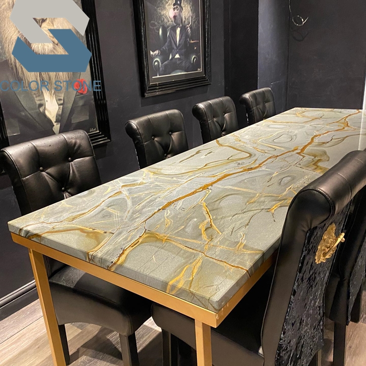 Роскошный высококачественный синий кварцит рома, кухонный остров из натурального камня, Рабочая поверхность